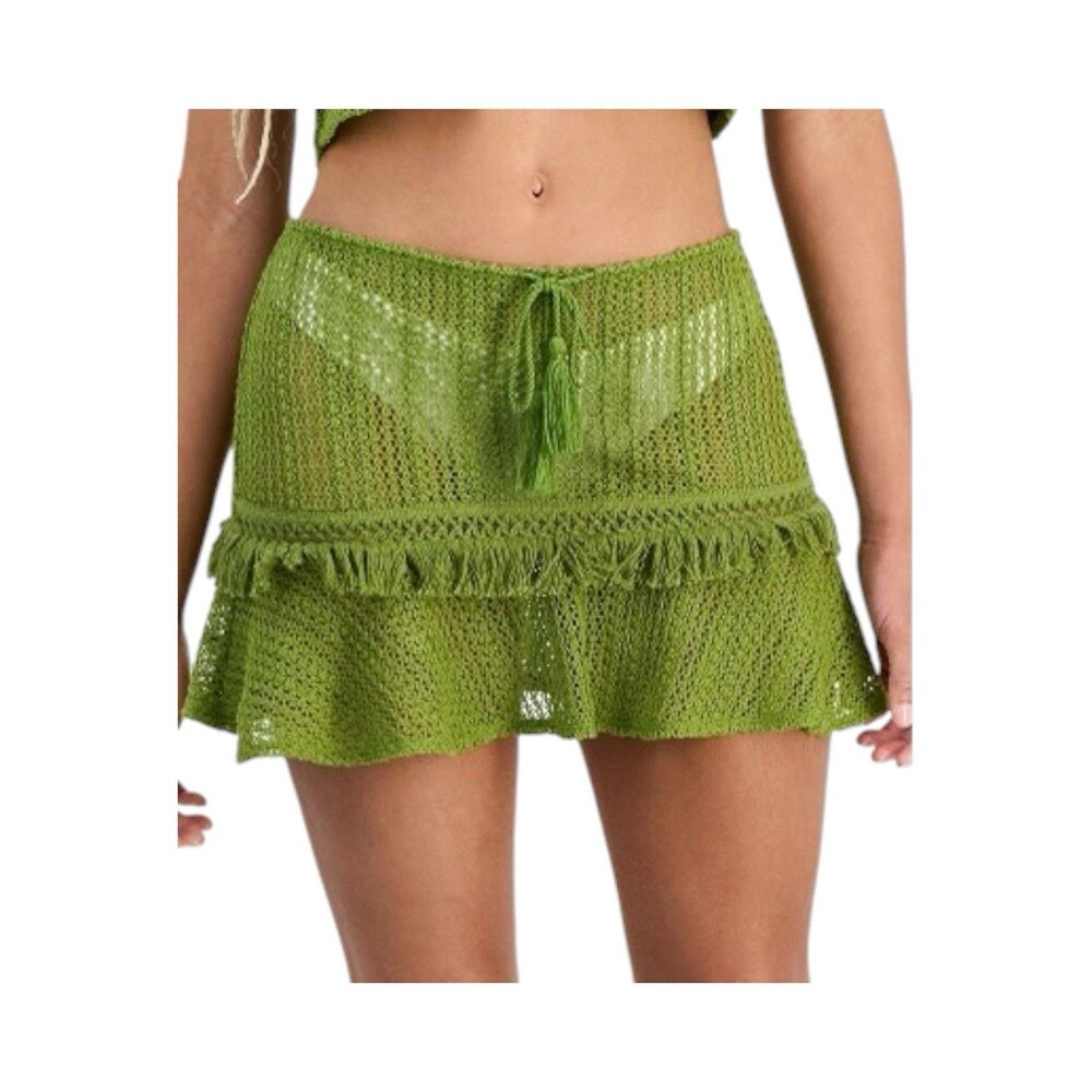 Miken Juniors' Crochet Cover-Up Skirt Green Size XL NWT
